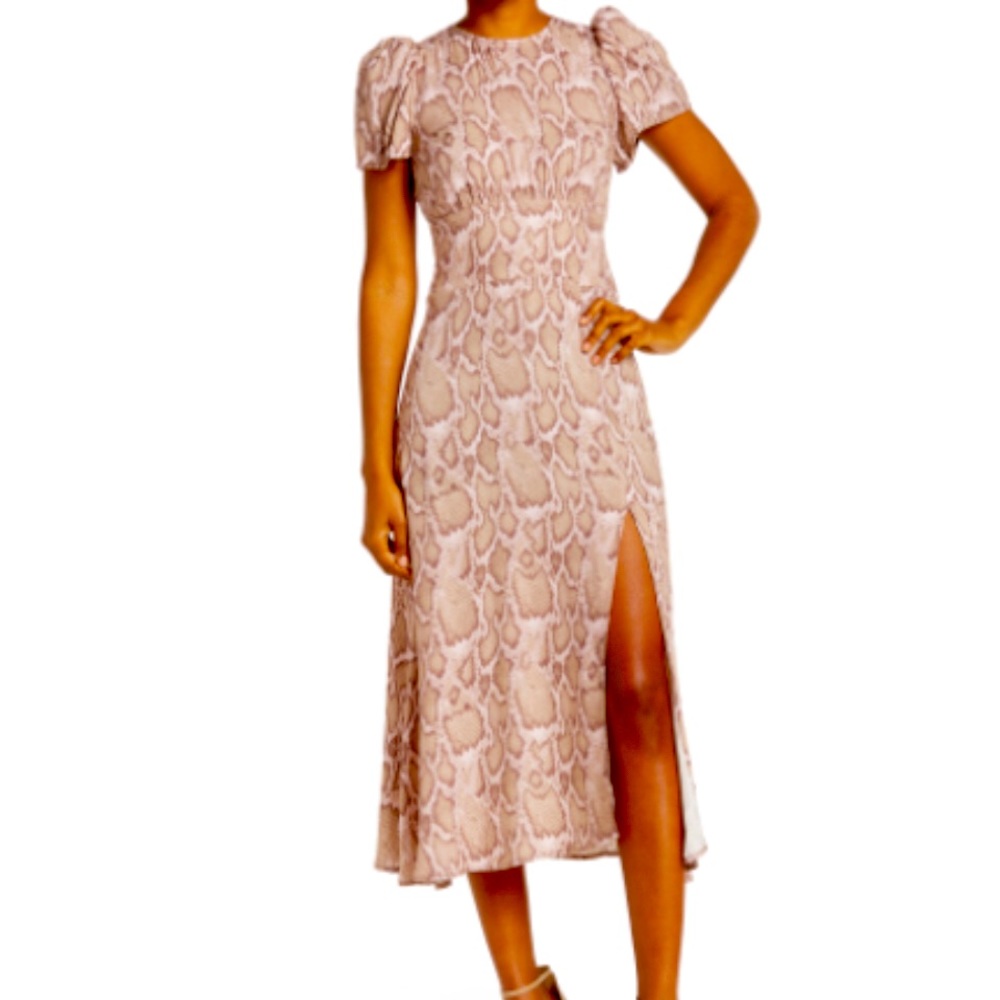 NWOT ARFM Jamie Print Open Back Short Sleeve Dress in Pink Snake print. Sexy😻⚜️
